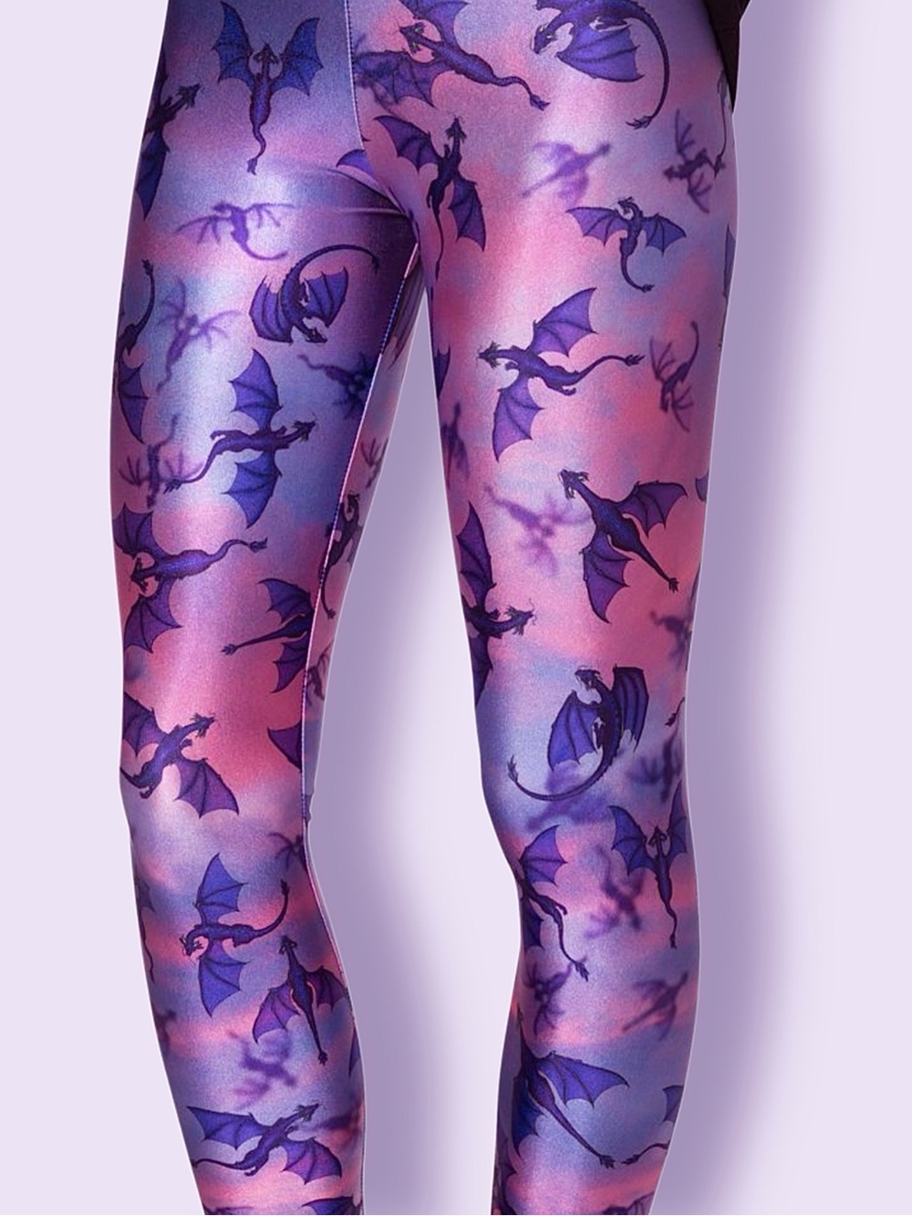 Blackmilk Here Be She Leggings S Dragons GoT Rare BMC Museum Pink Sunset Fantasy